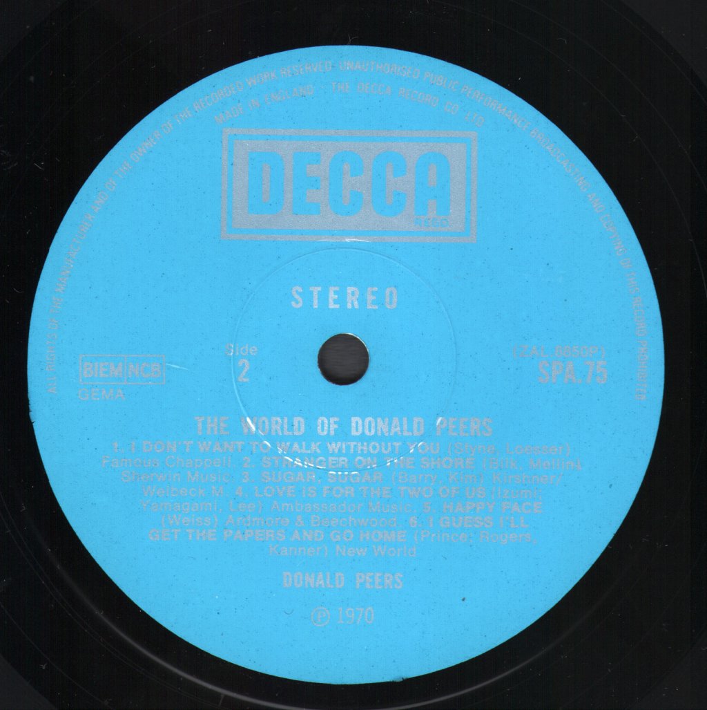 Donald Peers - World Of Donald Peers - Lp