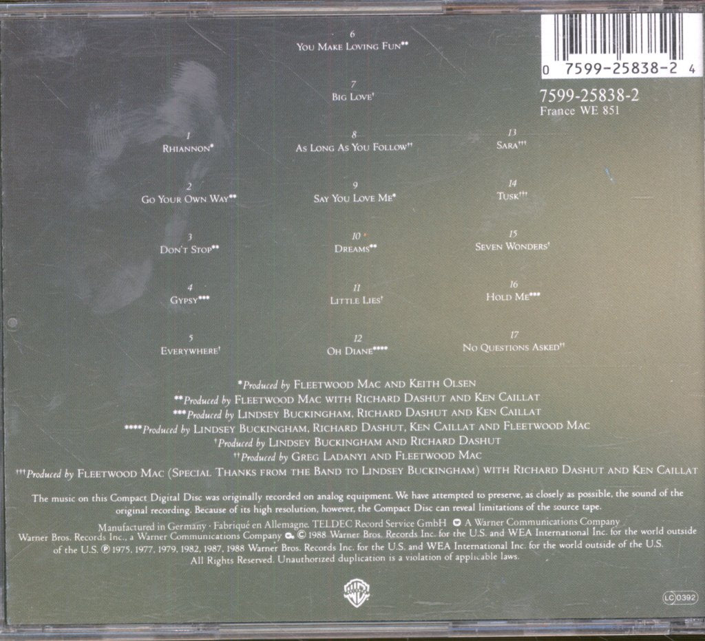 Fleetwood Mac - Greatest Hits - Cd