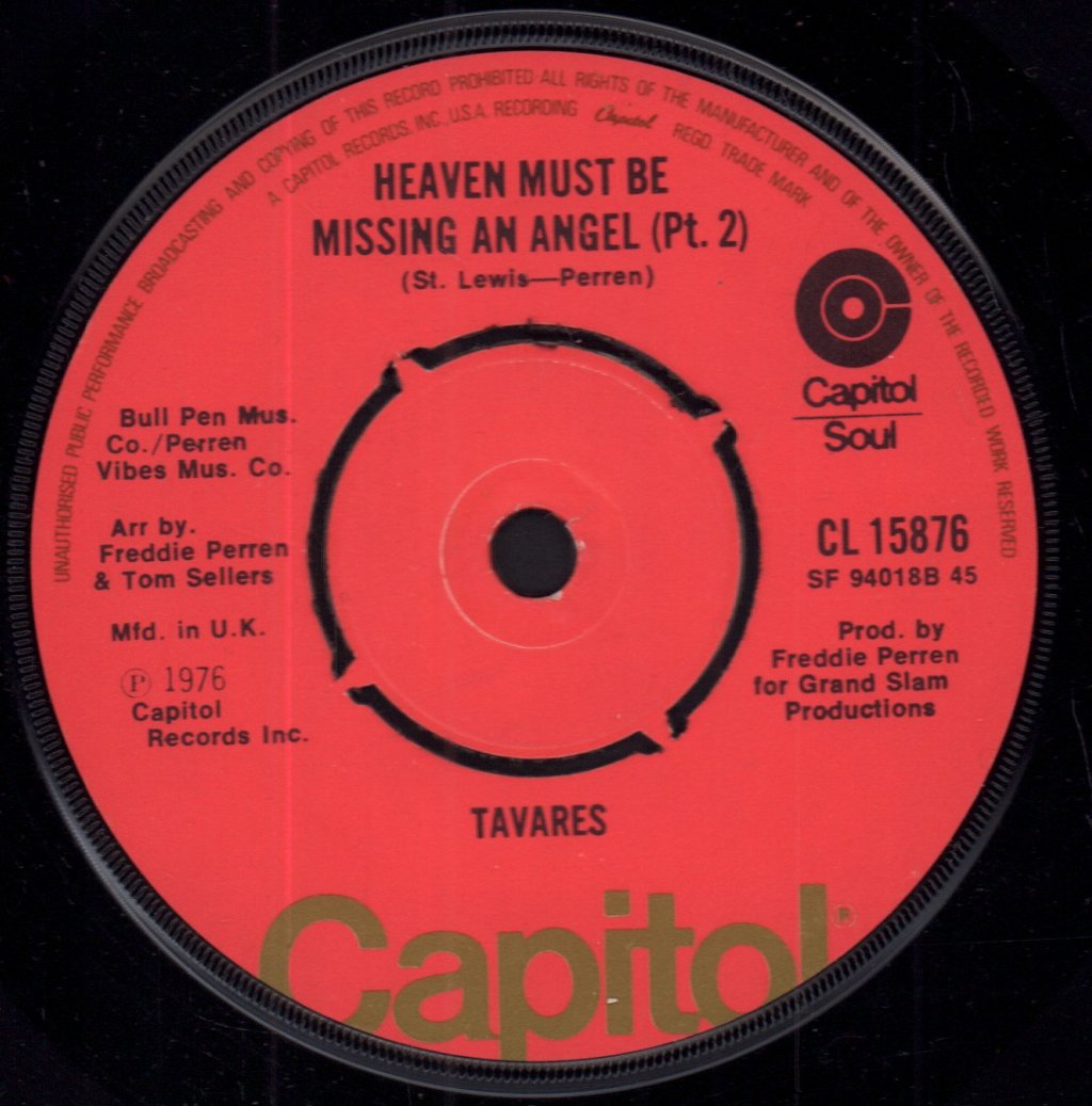 Tavares - Heaven Must Be Missing An Angel - 7 Inch