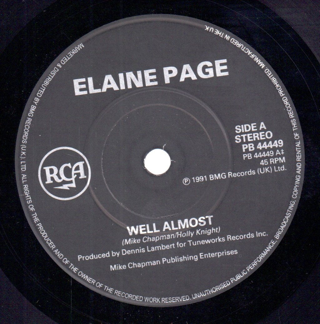 Elaine Paige - Well Almost - 7 Inch