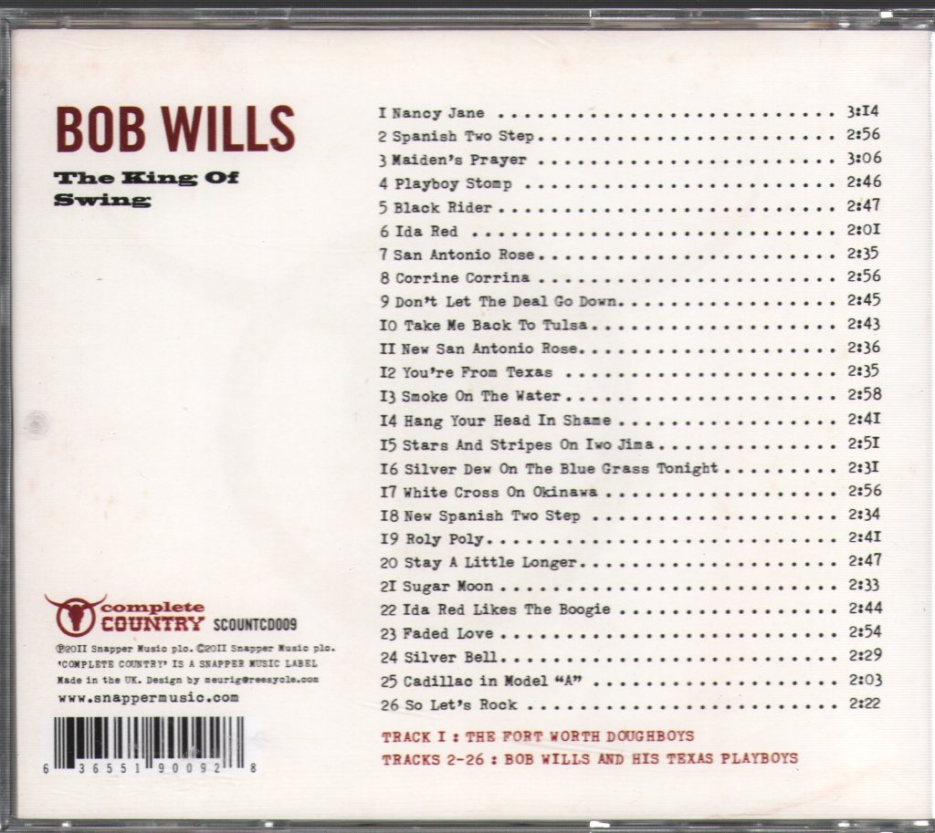 Bob Wills - King Of Swing - Cd