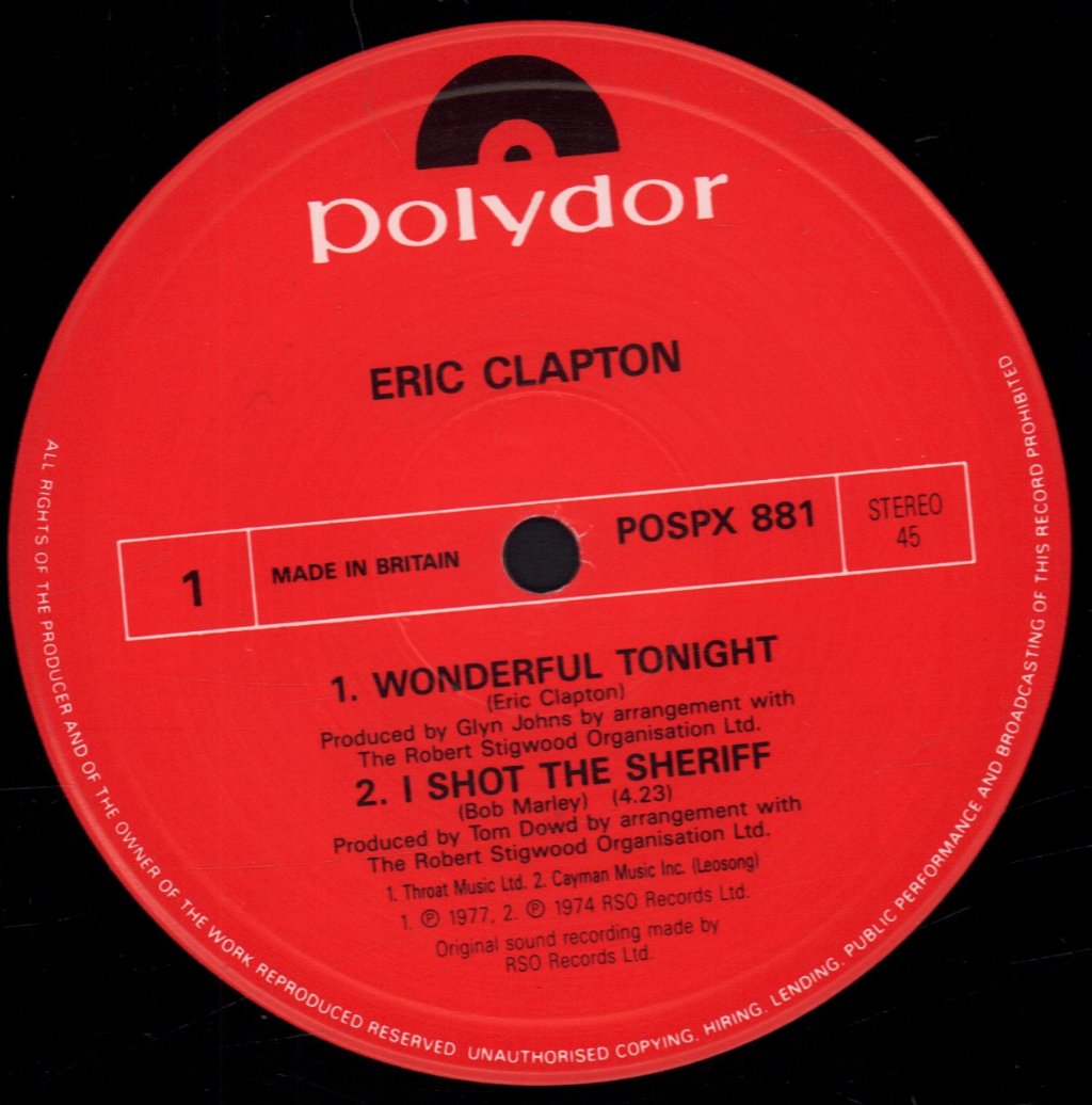 Eric Clapton/Derek And The Dominos - Wonderful Tonight - 12 Inch