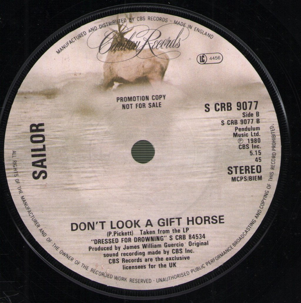 Sailor - Don't Send Flowers - 7 Inch