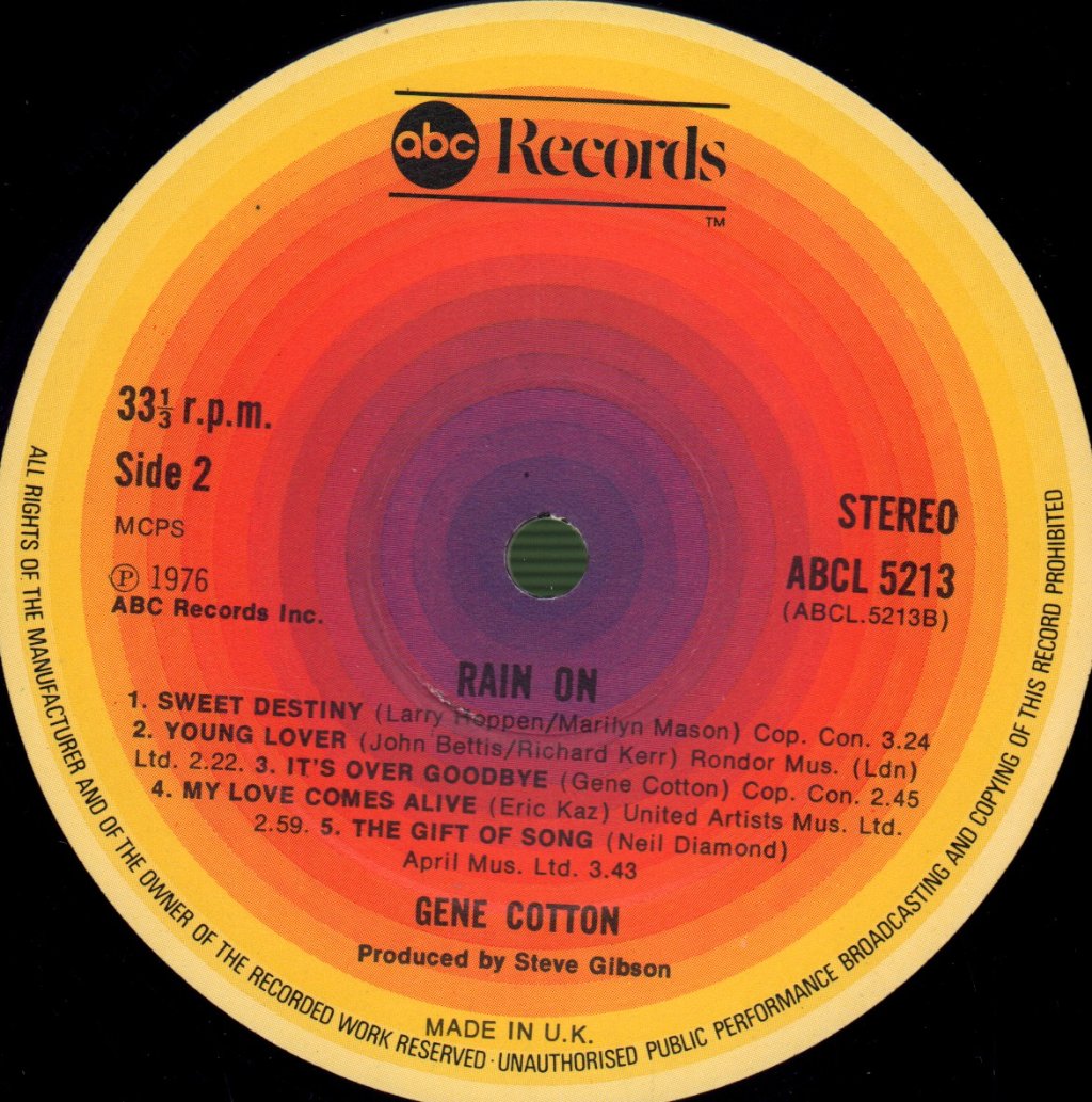 Gene Cotton - Rain On - Lp