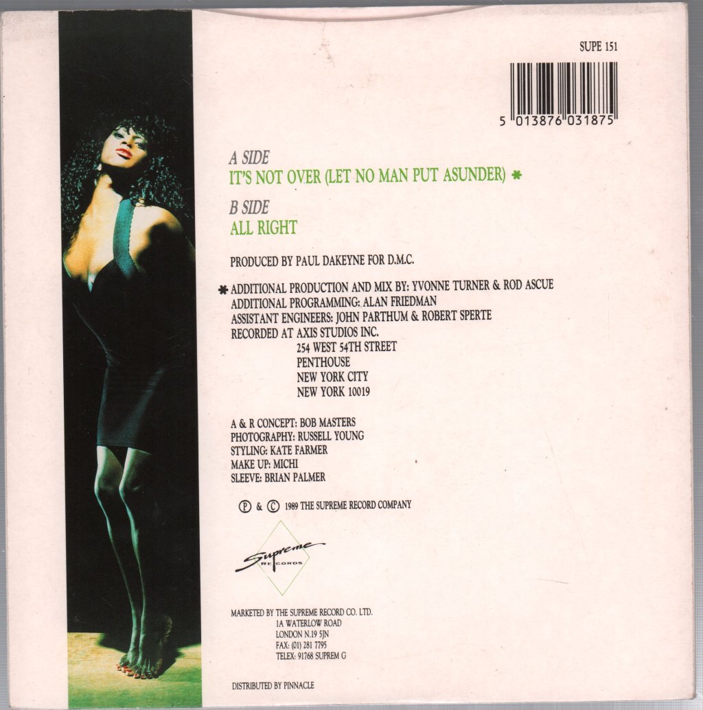 Lonnie Gordon - It's Not Over - 7 Inch