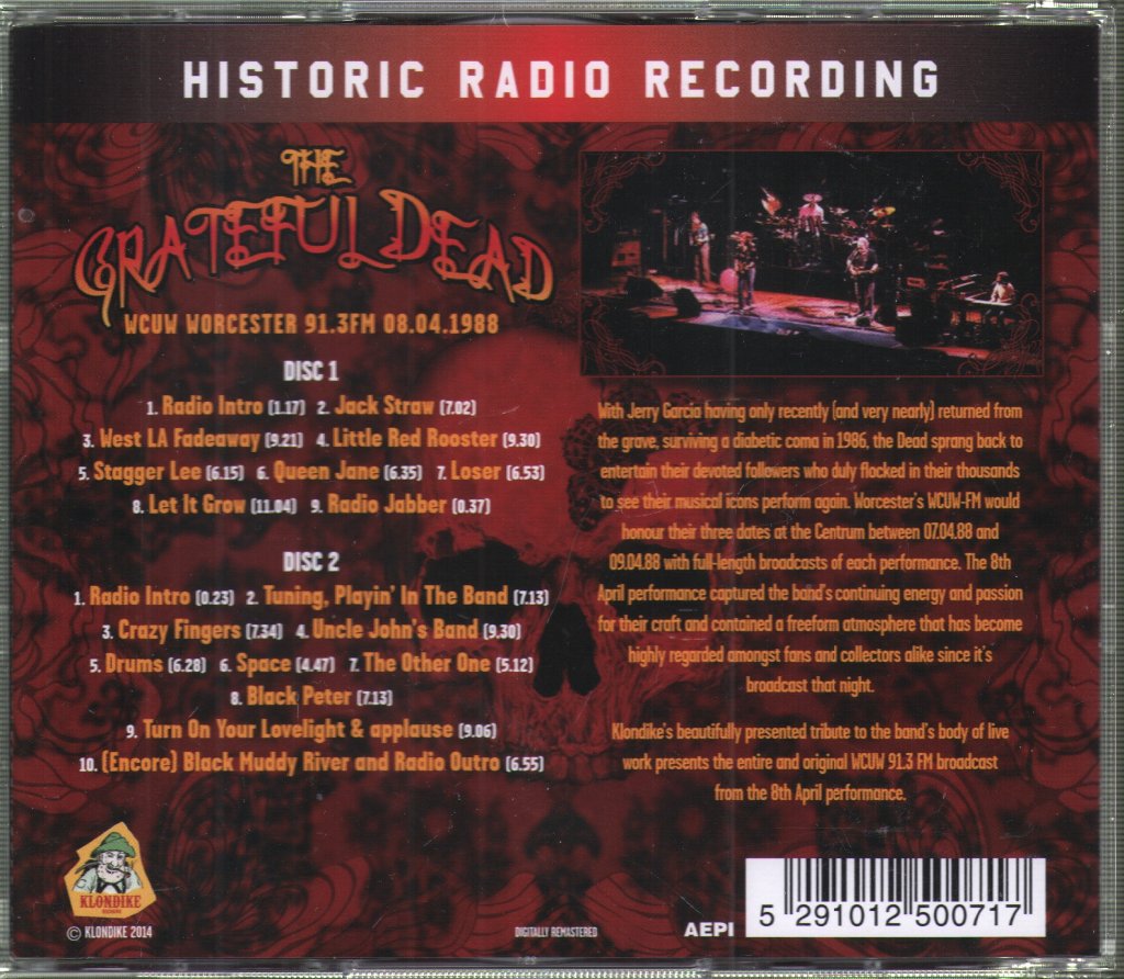 Grateful Dead - WCUW Worcester 91.3 FM 08.04.1988 - Double Cd