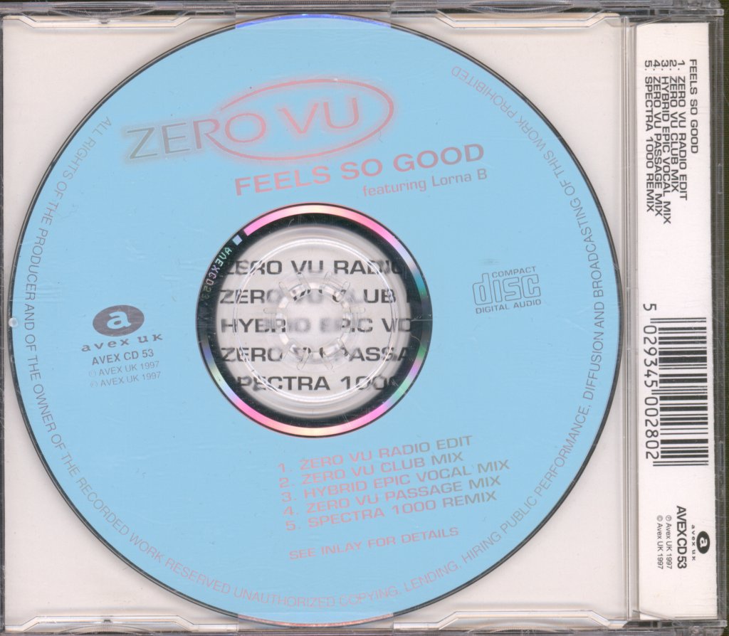Zero VU Featuring Lorna B - Feels So Good - Cd