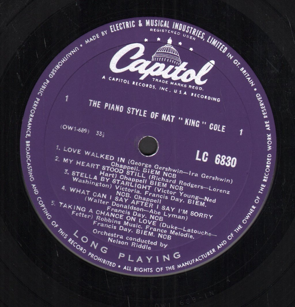 Nat King Cole - Piano Style Of - 10 Inch