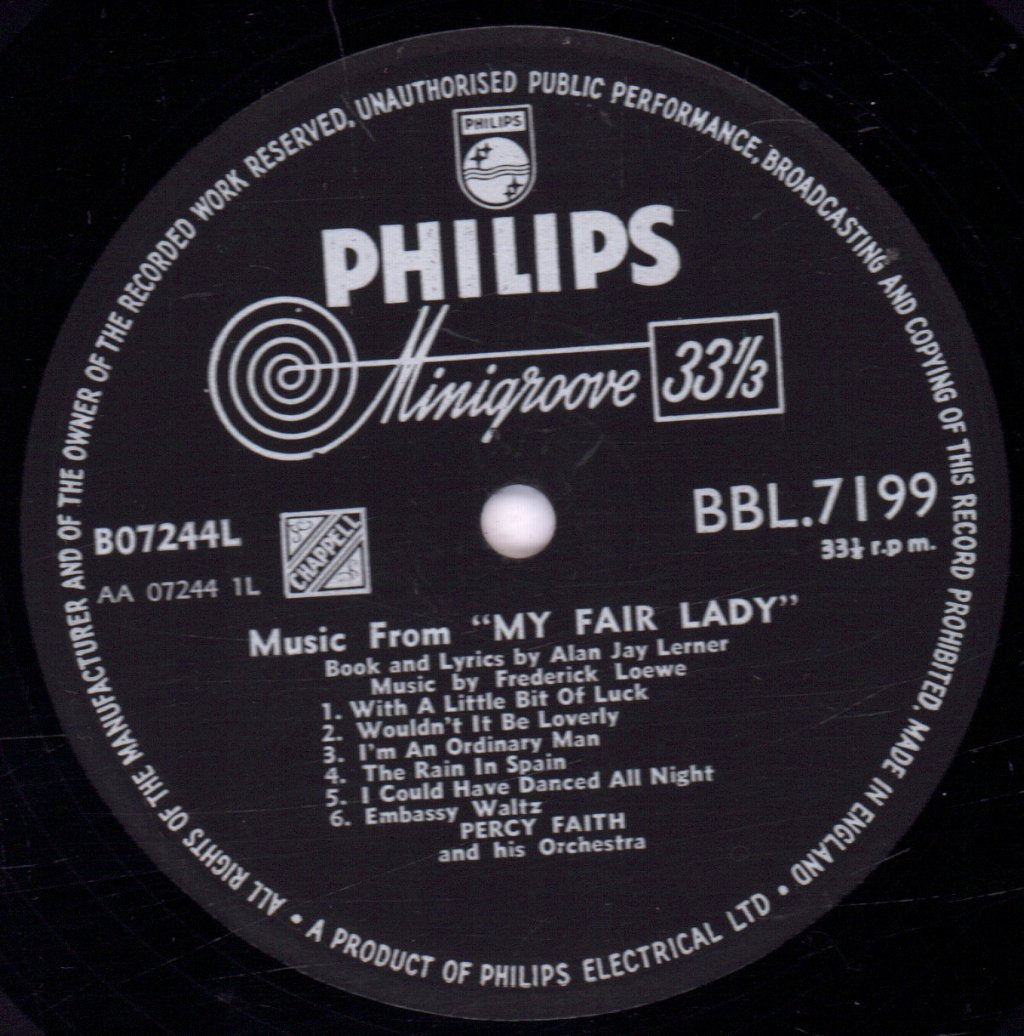 Percy Faith And His Orchestra - Music From "My Fair Lady" - Lp