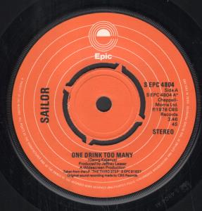 Sailor - One Drink Too Many - 7 Inch