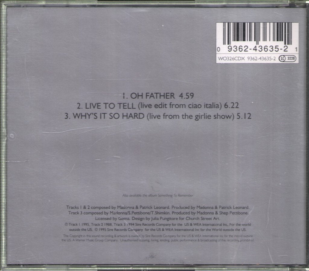 Madonna - Oh Father - Cd
