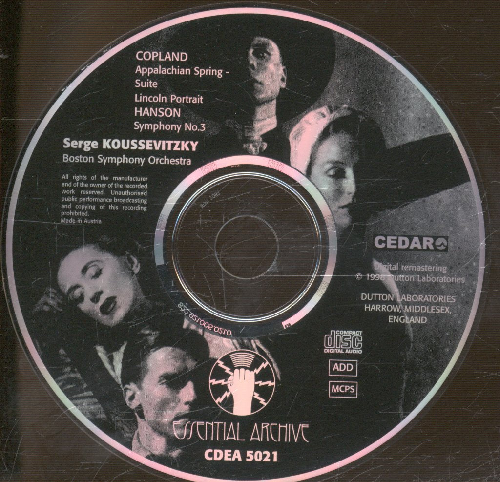Boston Symphony Orchestra, Serge Koussevitzky - Aaron Copland / Howard Hanson - Appalachian Spring / Symphony No. 3 - Cd