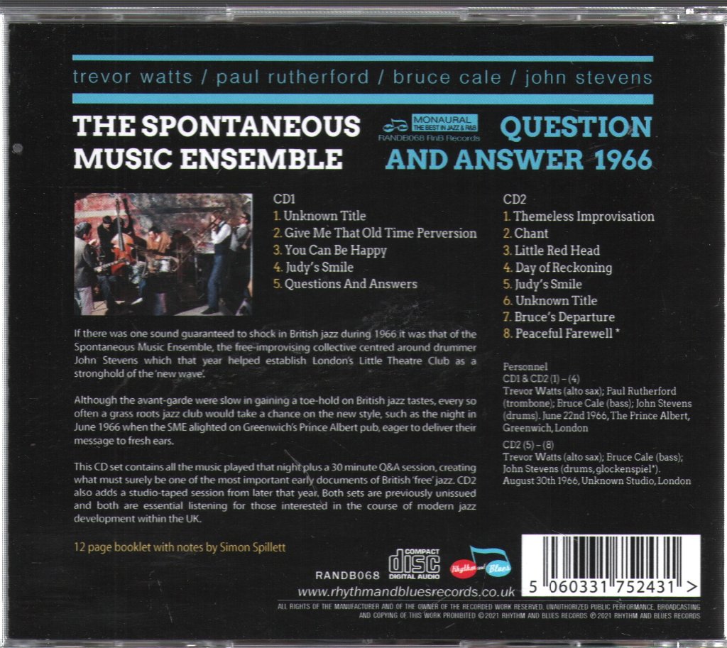 Spontaneous Music Ensemble - Question And Answer 1966 - Double Cd