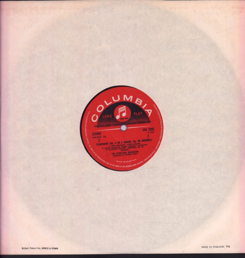 Cleveland Orchestra - Brahms Symphony No. 4 - Lp