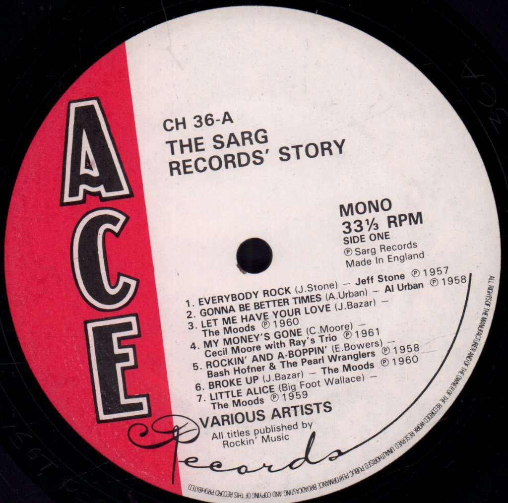 Various Artists - Sarg Records Story 14 Rockin' Tracks From Luling Texas - Lp