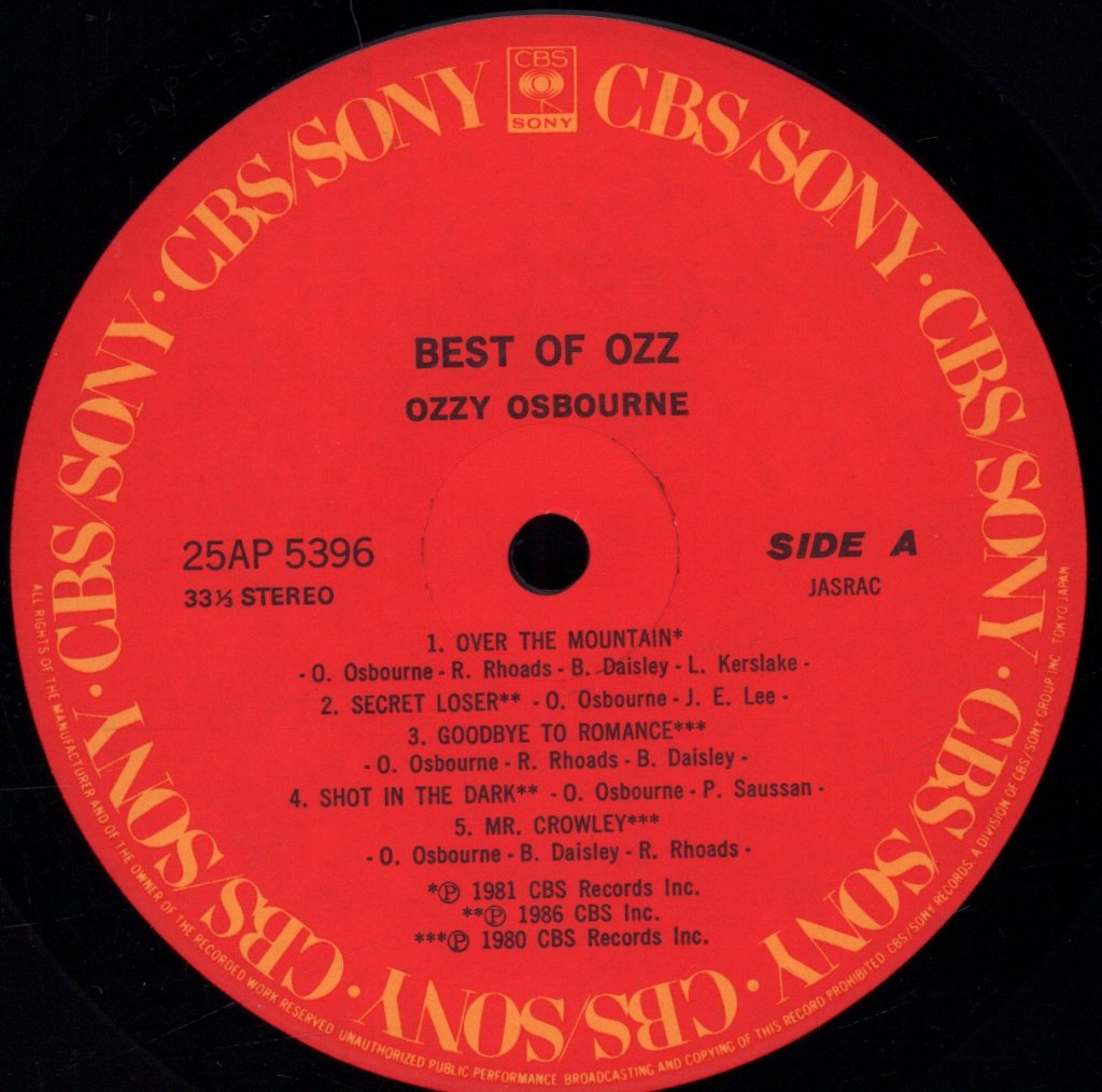 Ozzy Osbourne - Best Of Ozz - Lp