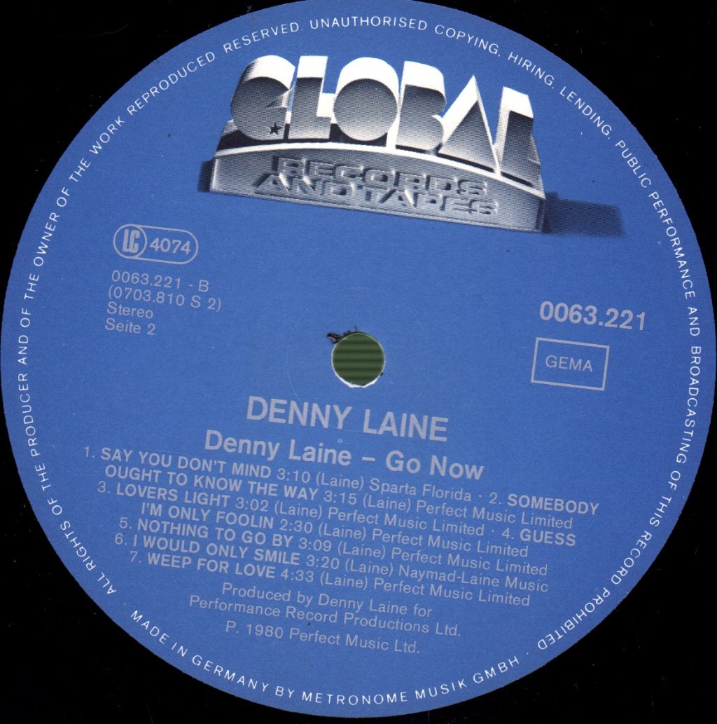 Denny Laine - Go Now - Lp