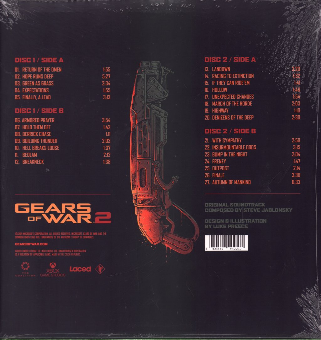 Steve Jablonsky - Gears Of War 2 The Original Game Soundtrack - Double Lp