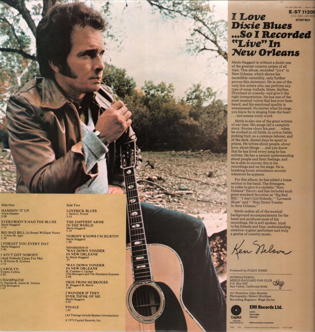 Merle Haggard And The Strangers - I Love Dixie Blues - Lp