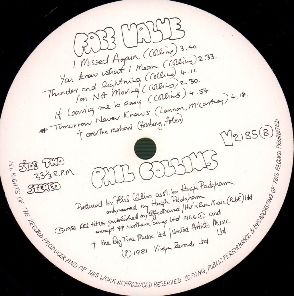 Phil Collins - Face Value - Lp