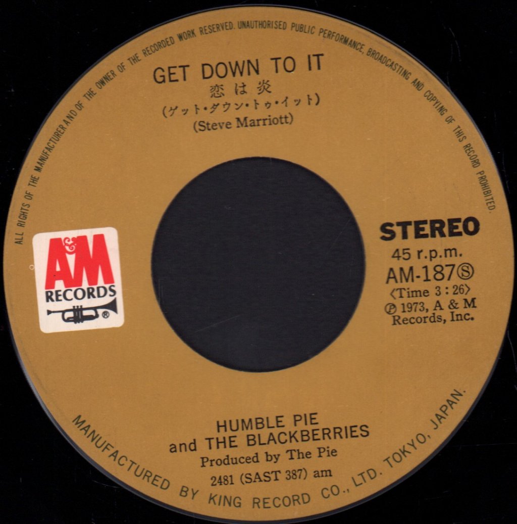 Humble Pie - Get Down To It - 7 Inch