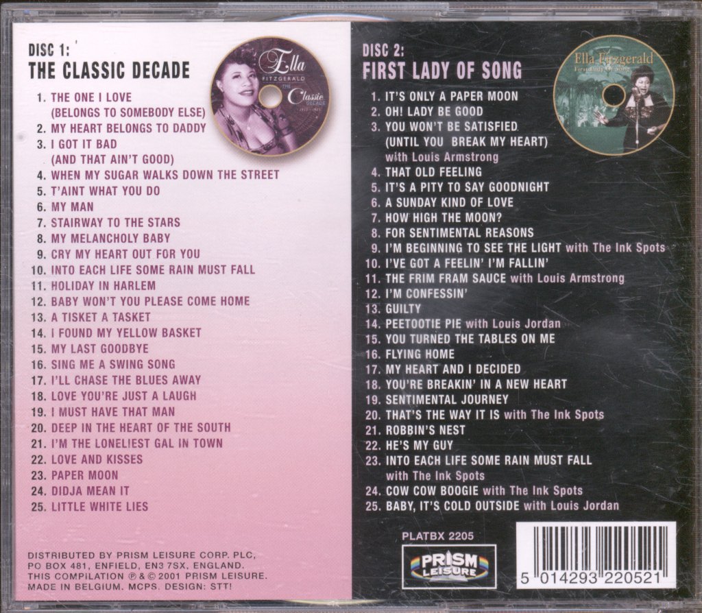 Ella Fitzgerald - 50 Original Recordings - Double Cd