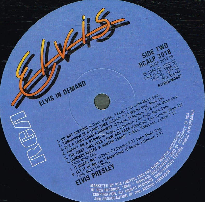 Elvis Presley - Elvis In Demand - Lp