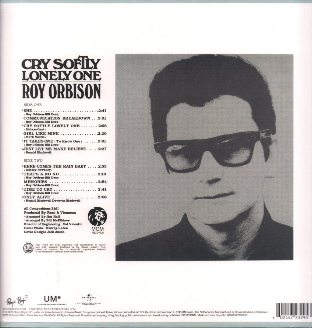 Roy Orbison - Cry Softly Lonely One - Lp