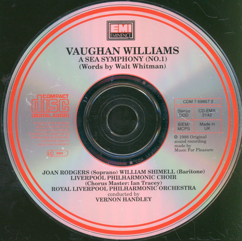 Royal Liverpool Philharmonic Orchestra, Vernon Handley - Vaughan Williams - A Sea Symphony - Cd