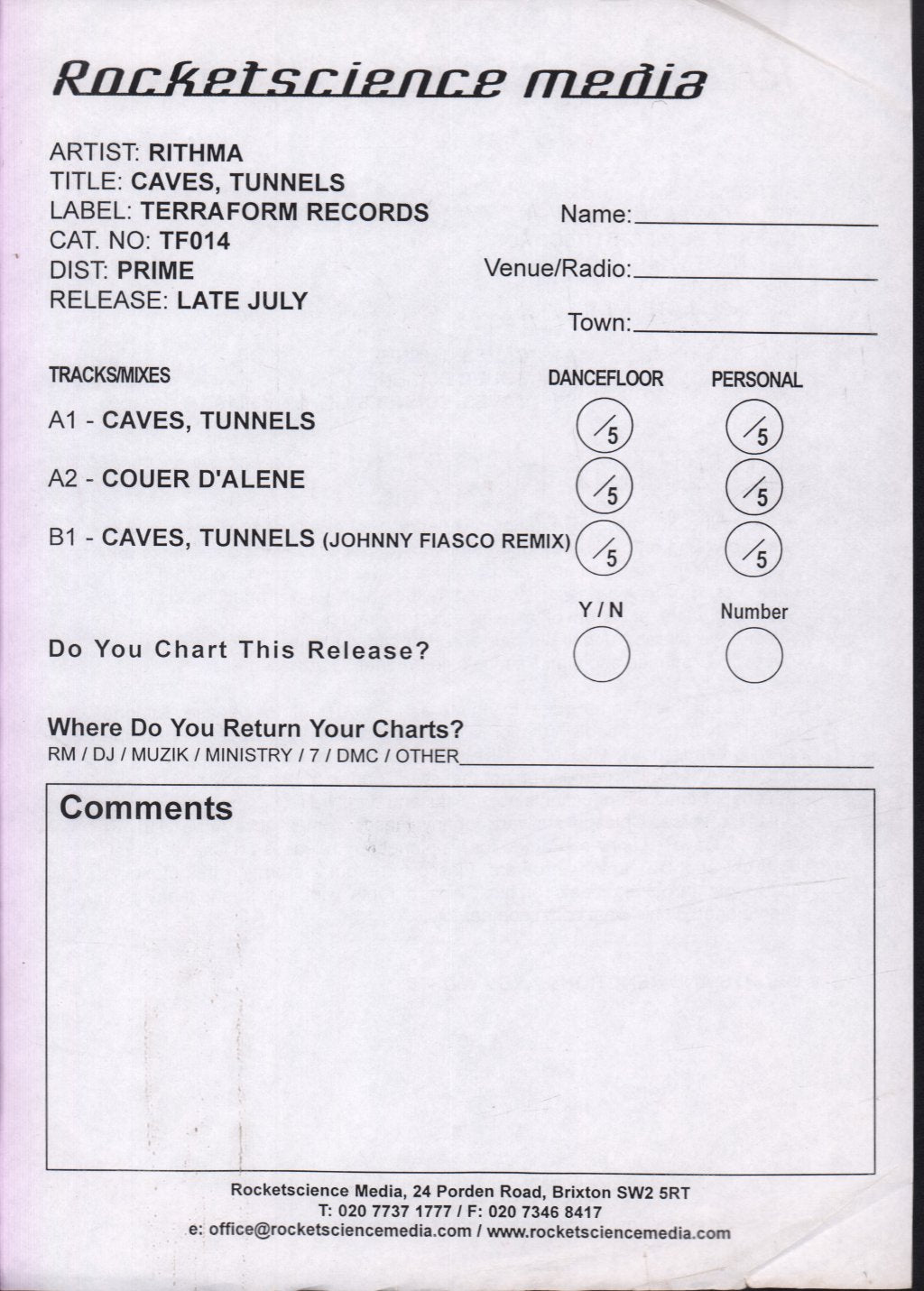 Rithma - Caves, Tunnels - 12 Inch