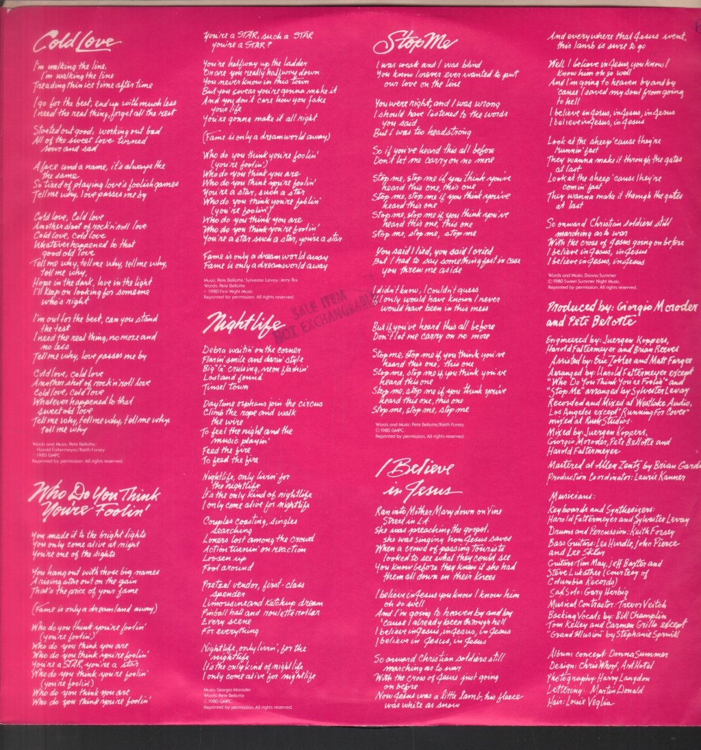 Donna Summer - Wanderer - Lp