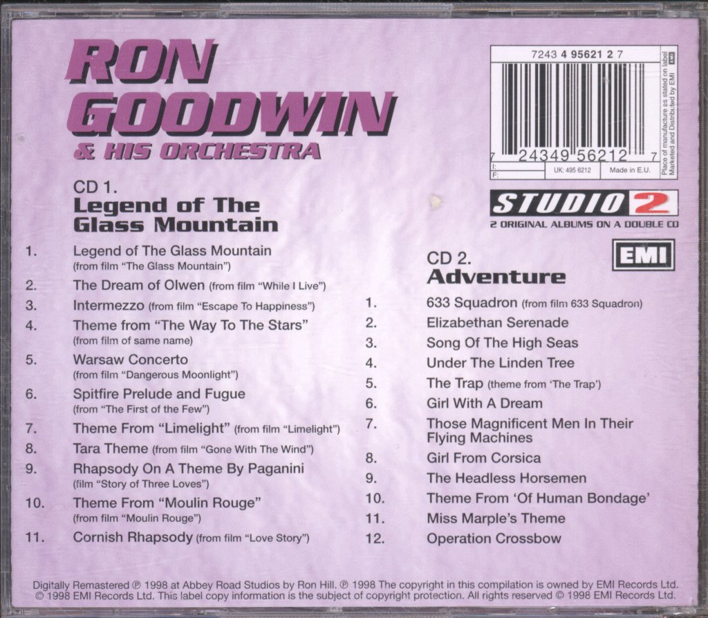 Ron Goodwin And His Orchestra - Legend Of The Glass Mountain / Adventure! - Double Cd