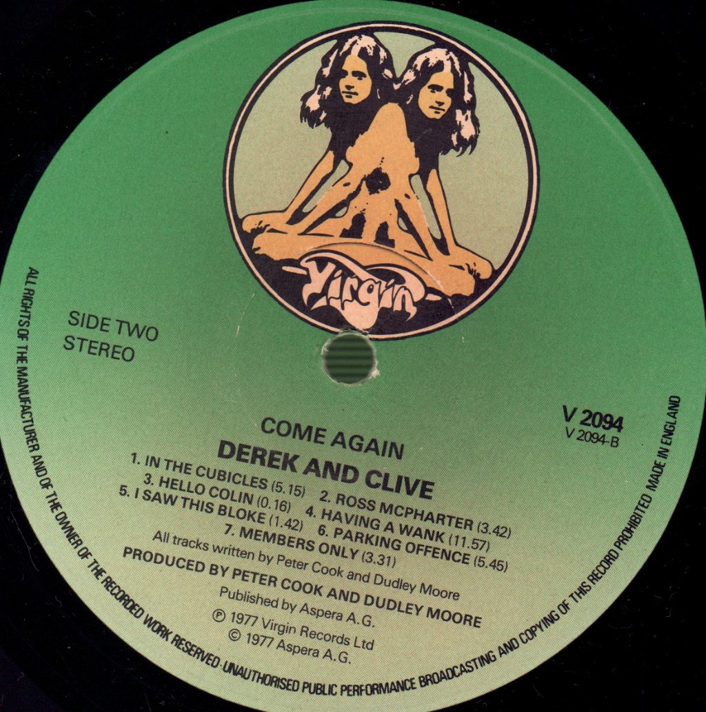 Derek & Clive - Come Again - Lp