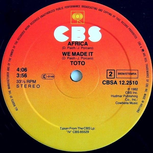 Toto - Africa - 12 Inch