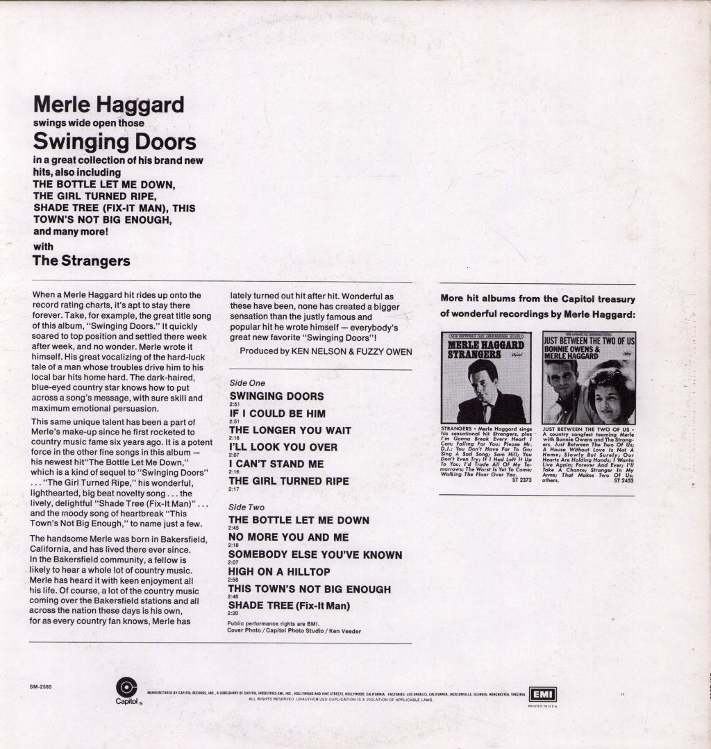 Merle Haggard - Swinging Doors And The Bottle Let Me Down - Lp