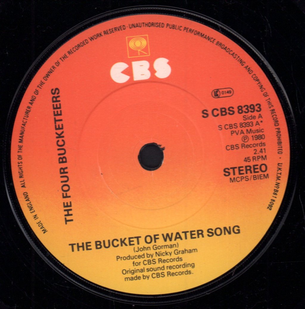Four Bucketeers - Bucket Of Water Song - 7 Inch