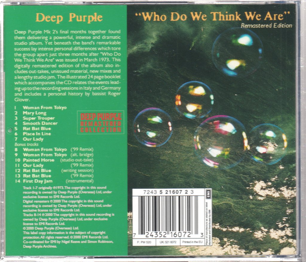 Deep Purple - Who Do We Think We Are - Cd