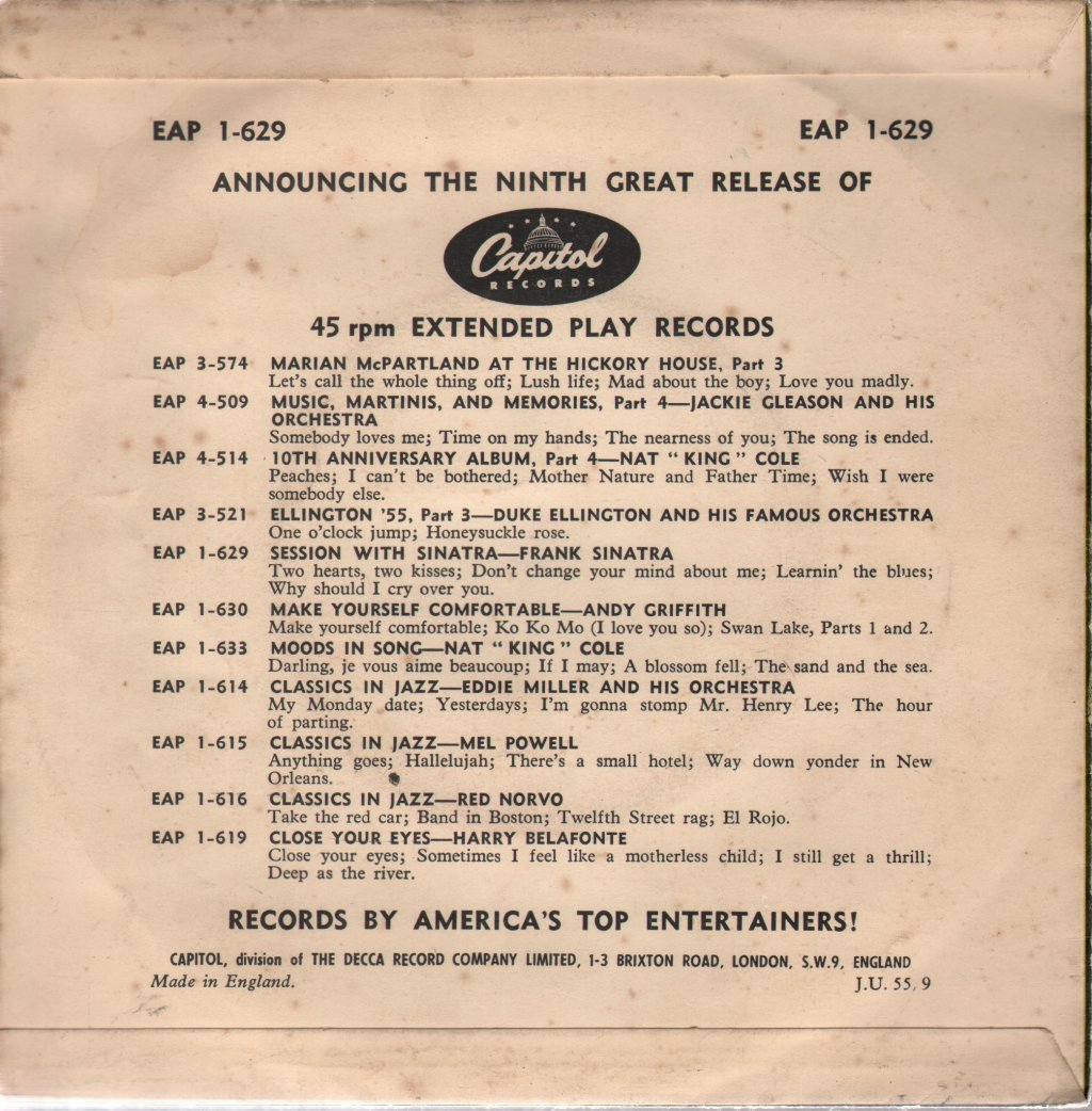 Frank Sinatra - Session With Sinatra Part 1 - 7 Inch
