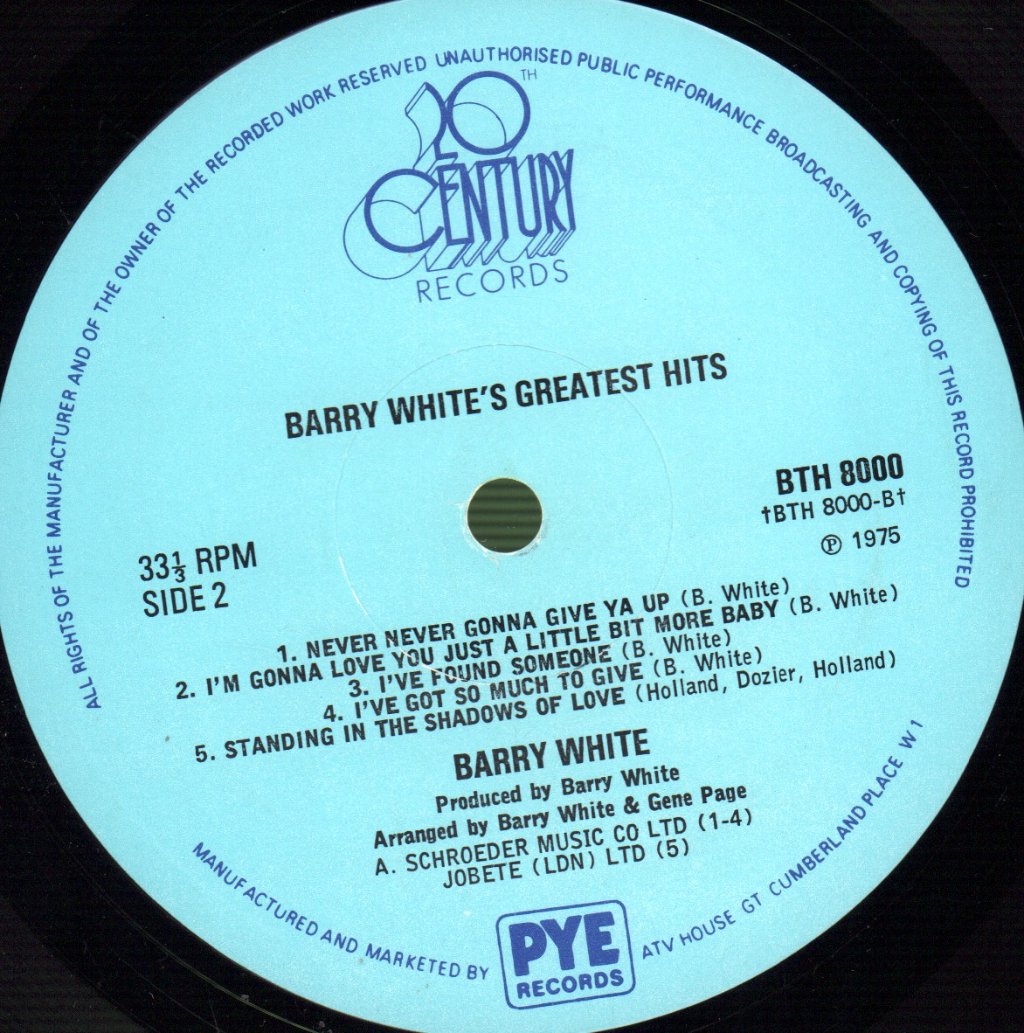 Barry White - Greatest Hits - Lp