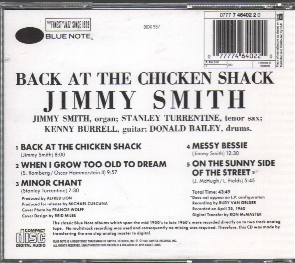 Jimmy Smith - Back At The Chicken Shack - Cd