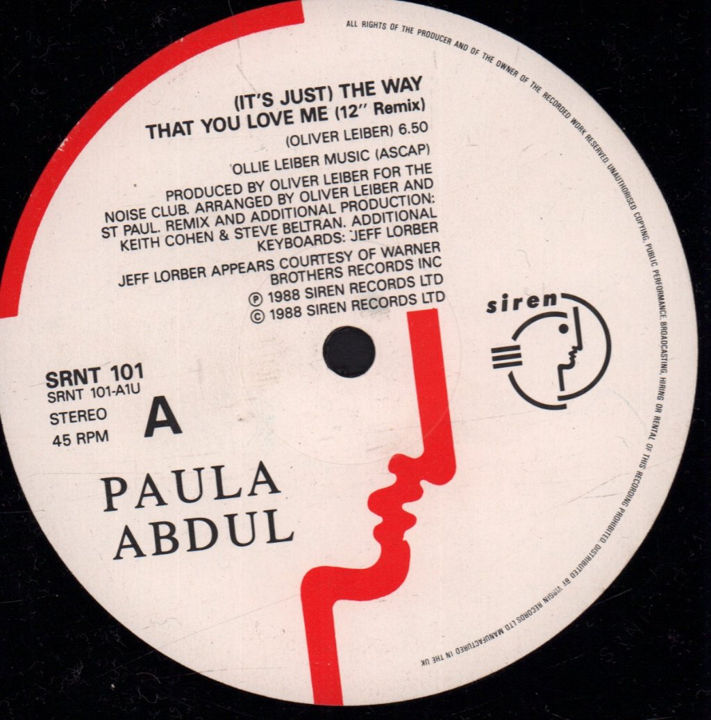 Paula Abdul - Way That You Love Me - 12 Inch