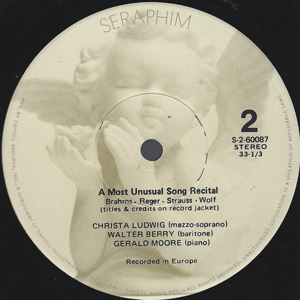 Christa Ludwig / Walter Berry / Gerald Moore - A Most Unusual Song Recital - Lp
