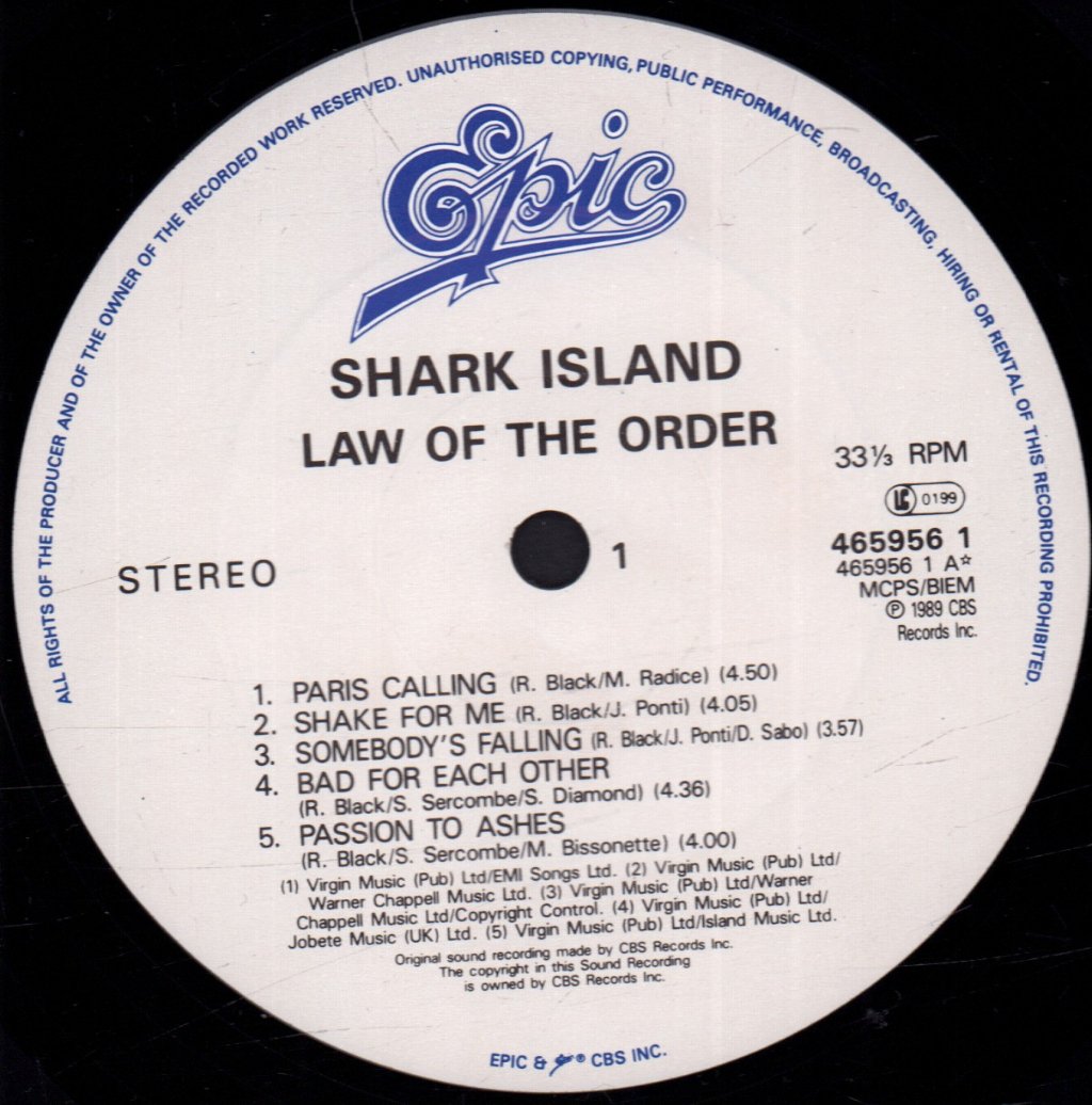 Shark Island - Law Of The Order - Lp