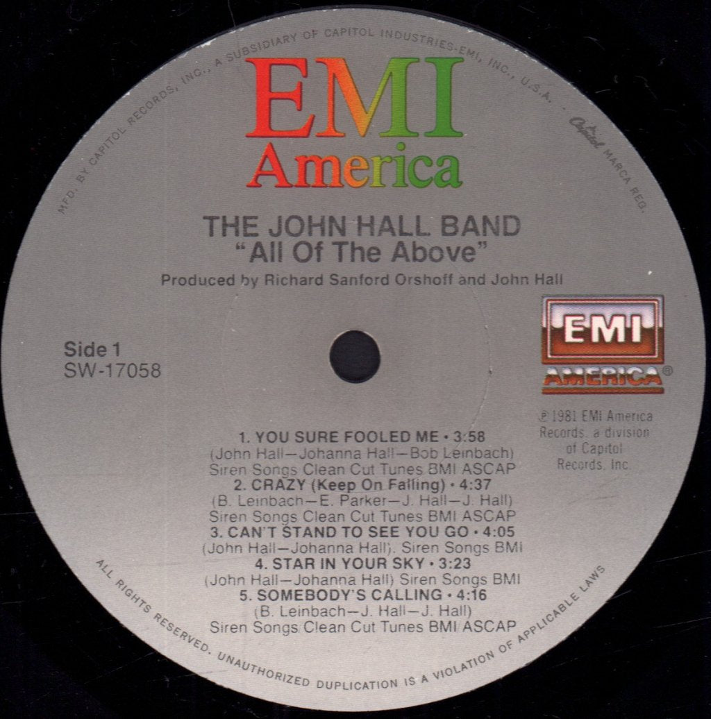 John Hall Band - All Of The Above - Lp