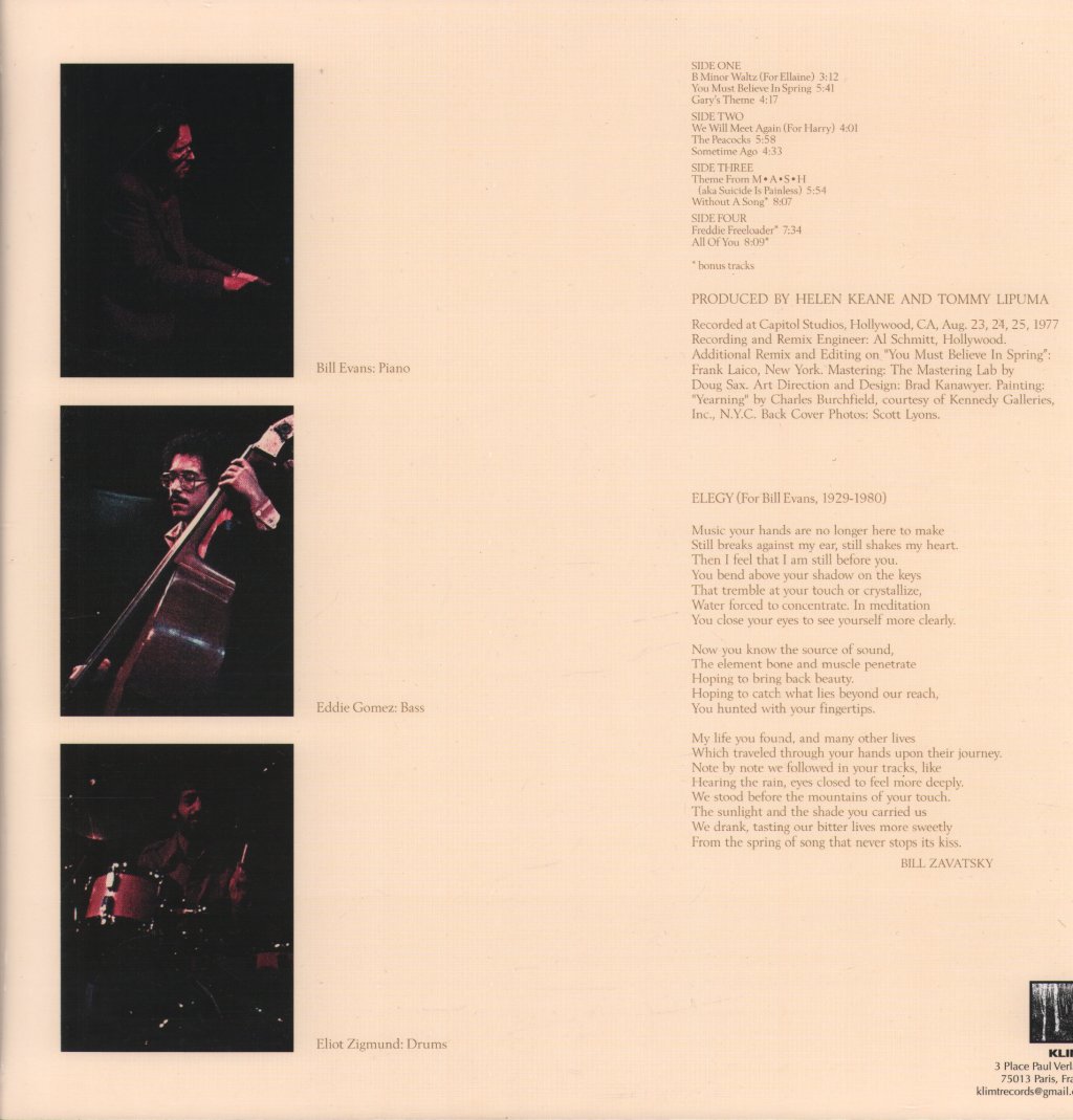 Bill Evans - You Must Believe In Spring - Double Lp