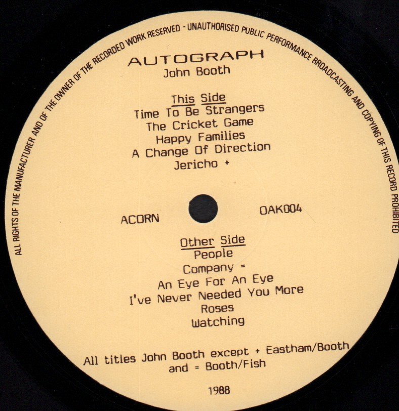 John Booth - Autograph - Lp