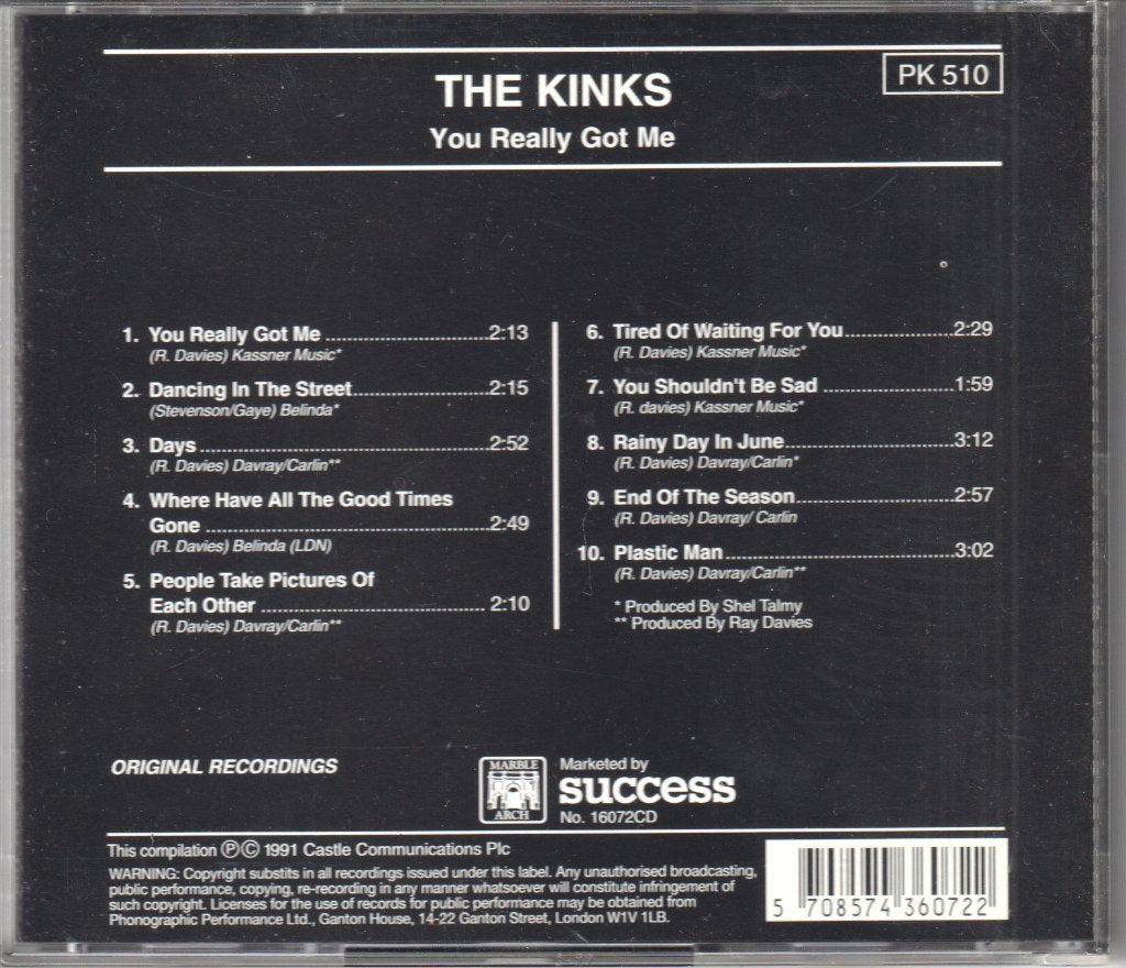 Kinks - You Really Got Me - Cd
