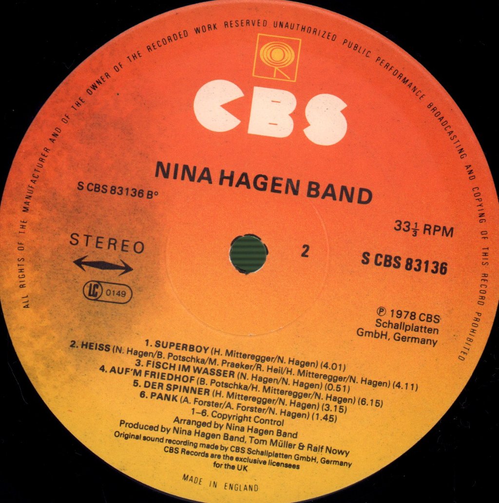 Nina Hagen Band - Nina Hagen Band - Lp