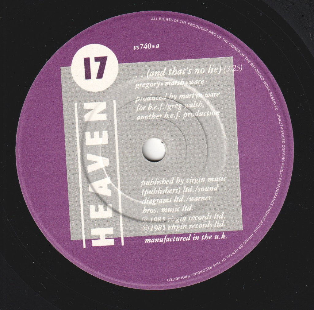 Heaven 17 - And That's No Lie - 7 Inch