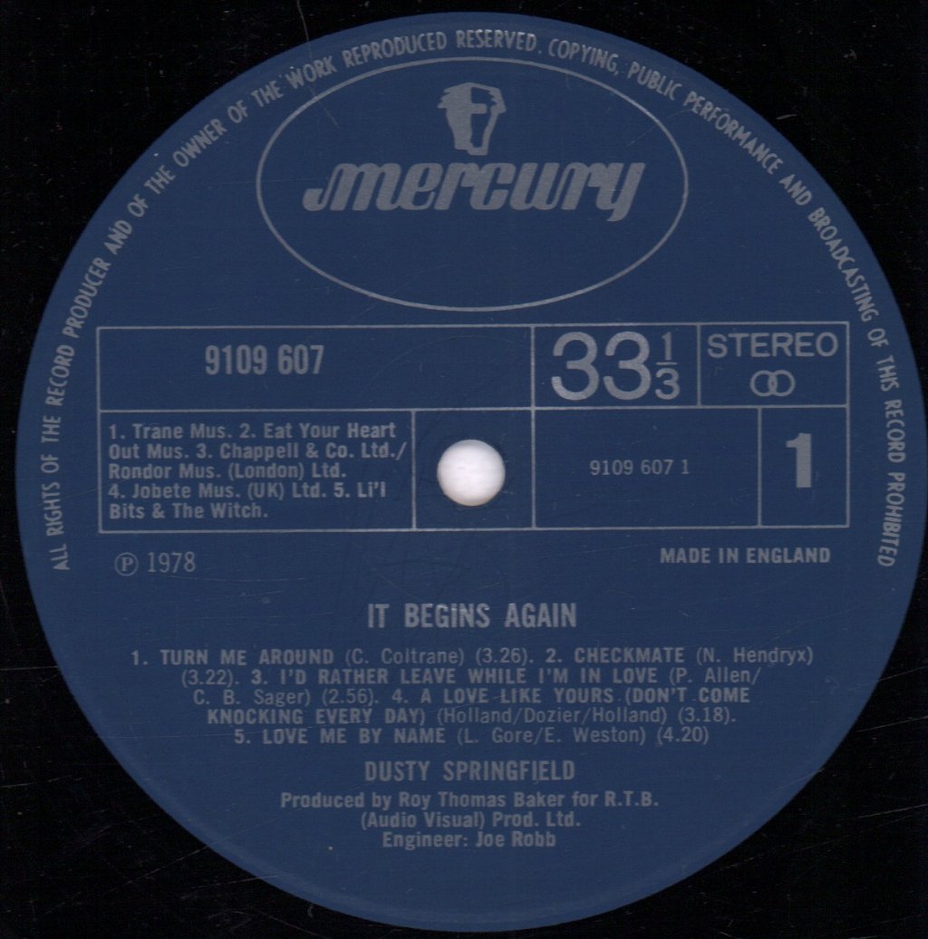 Dusty Springfield - It Begins Again - Lp